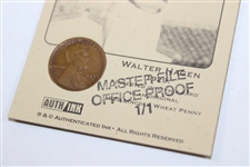Walter Hagen Master File Office Proof Lincoln Wheat Penny Card - 1929
