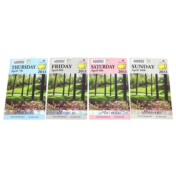 2011 Masters Tournament Thursday-Sunday 4-Day Ticket Set #A00092