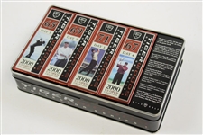 Tiger Slam Commemorative Golf Ball Tins for Masters, PGA, US Open, & OPEN Victories - Complete Set