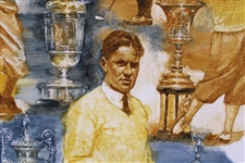 Original Bobby Jones Oil Painting 'The Jones Grand Slam' by Artist Robert Fletcher - Framed