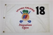 1994 United Airlines Hawaiian Open Championship 18th Hole Winning Flag with Caddie Badge - Brett Ogle Winner