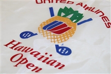 1994 United Airlines Hawaiian Open Championship 18th Hole Winning Flag with Caddie Badge - Brett Ogle Winner