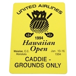 1994 United Airlines Hawaiian Open Championship 18th Hole Winning Flag with Caddie Badge - Brett Ogle Winner