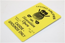 1994 United Airlines Hawaiian Open Championship 18th Hole Winning Flag with Caddie Badge - Brett Ogle Winner