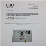 1994 United Airlines Hawaiian Open Championship 18th Hole Winning Flag with Caddie Badge - Brett Ogle Winner