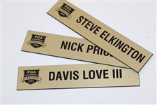 2002 PGA Championship at Hazeltine Locker Name Plates - Nick Price, Davis Love III, & Steve Elkington