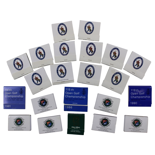 1999 US Open Pinehurst, 2008 PGA Oakland Hills, Glen Abbey, & OPEN Championship Assorted Match Books