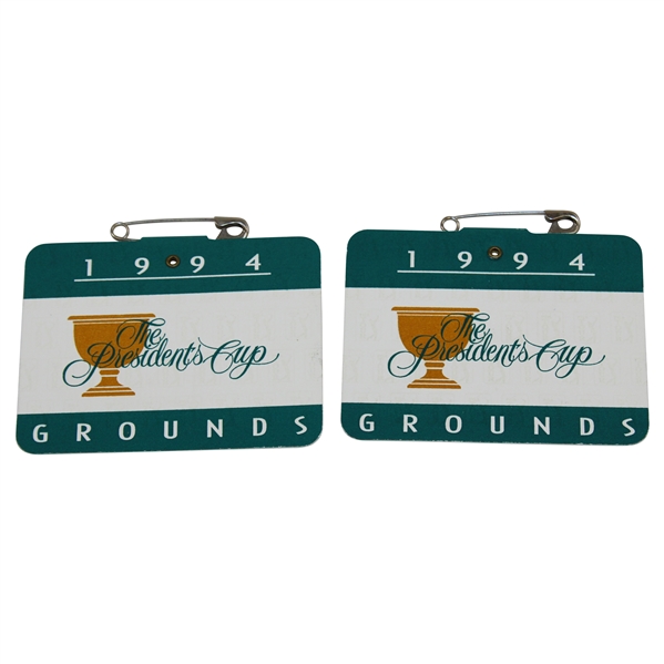 Pair of 1994 The Presidents Cup Cup Grounds Passes - Bob Burns Collection