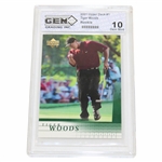 2001 Upper Deck #1 Tiger Woods Rookie Card GEM Mint 10 GEM Grading Inc. Slabbed Card - Bob Burns Collection