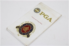 2011 PGA Championship at Atlanta Athletic Club Used Yardage Book Bob Burns Caddie on Steve Elkington Bag