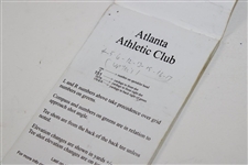 2011 PGA Championship at Atlanta Athletic Club Used Yardage Book Bob Burns Caddie on Steve Elkington Bag