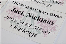 2002 Fred Meyer Challenge 'Welcomes' Name Plates with Palmer, Nicklaus, Stadler, & Elkington