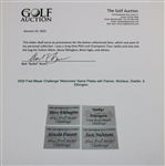 2002 Fred Meyer Challenge 'Welcomes' Name Plates with Palmer, Nicklaus, Stadler, & Elkington