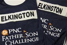 PNC Father & Son Caddie Bibs for Steve Elkington & Son with Contestant Badges for 2012 & 2013