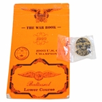 1993 US Open at Baltusrol Match Used Yardage Book with Gifted Caddy Pin - Fulton Allem Bag - Bob Burns Collection