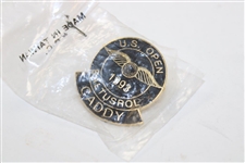 1993 US Open at Baltusrol Match Used Yardage Book with Gifted Caddy Pin - Fulton Allem Bag - Bob Burns Collection