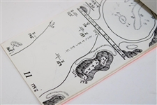 1993 US Open at Baltusrol Match Used Yardage Book with Gifted Caddy Pin - Fulton Allem Bag - Bob Burns Collection