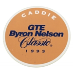 1993 Byron Nelson Caddie Badge - Tiger Woods 4th Career PGA Event as Amateur - Bob Burns Collection