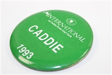 1993 International at Castle Pines GC Caddie Badge - Phil Mickelson 3rd PGA Tour Win - Bob Burns Collection