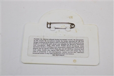 1999 AT&T Pebble Beach Nat. Pro-Am Caddie Badge - Payne Stewart's 10th of 11 Wins - Bob Burns Collection