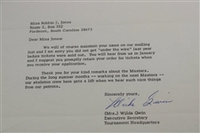 1967 Augusta National Golf Club Letter to Miss Robbie Jones - Tickets Content - August 14th