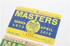 1973 & 1974 Masters Tournament SERIES Badges #1762 & #11522 - Tommy Aaron & Gary Player Winners