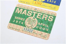1973 & 1974 Masters Tournament SERIES Badges #1762 & #11522 - Tommy Aaron & Gary Player Winners