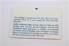 1976 Masters Tournament SERIES Badge #10408 - Ray Floyd Winner