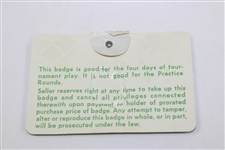 1978 Masters Tournament SERIES Badge #10567 - Gary Player Winner