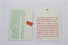 1977 & 1981 Masters Tournament SERIES Badges #12148 & #19720 - Tom Watson Winner