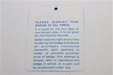 1983 Masters Tournament SERIES Badge #19547 - Seve Ballesteros Winner