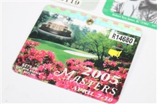 2001, 2002, & 2005 Masters Tournament SERIES Badges - Tiger Woods Masters Wins