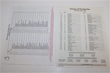 Seven (7) Masters Tournament Thursday Pairing Sheets - 1984, 1989, 1990, 1992, 1995, 1998, & 2005