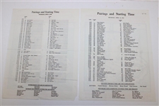 Seven (7) Masters Tournament Thursday Pairing Sheets - 1984, 1989, 1990, 1992, 1995, 1998, & 2005