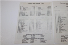 1987, 1988, & 1989 Masters Tournament Sunday Pairing Sheets