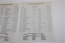 1987, 1988, & 1989 Masters Tournament Sunday Pairing Sheets