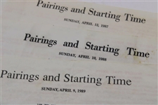 1987, 1988, & 1989 Masters Tournament Sunday Pairing Sheets