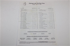 1996, 2000, & 2003 Masters Tournament Sunday Pairing Sheets