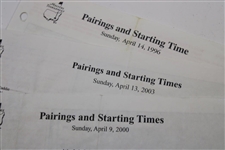 1996, 2000, & 2003 Masters Tournament Sunday Pairing Sheets