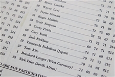 1986 Masters Tournament Sunday Pairing Sheet - Jack Nicklaus Record 6th Masters Win