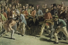 The Grand Match' at St. Andrews Framed Color Picture with Engraving Key on Back
