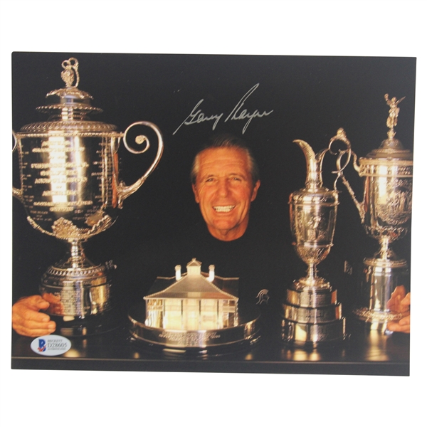 Gary Player Signed Grand Slam Trophies Photo BECKETT #D28605