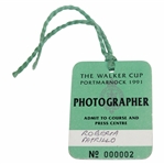 1991 The Walker Cup at Portmarnock Photographer Badge #000002