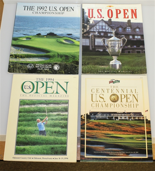 (10) US Open Championship Official Programs - 1988-1995, 1998, & 2000