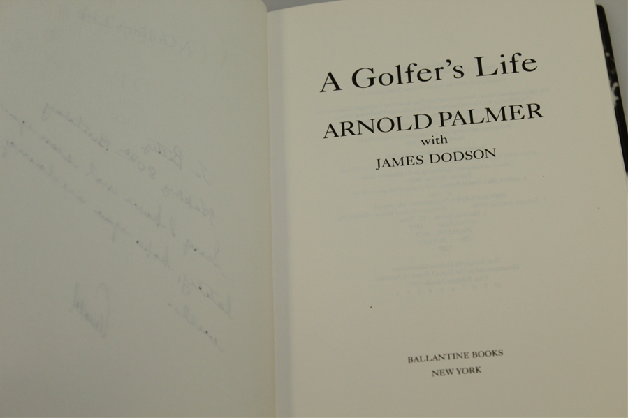Arnold Palmer Signed & Personalized 'A Golfer's Life' Book JSA ALOA