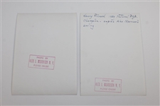 Two Henry 'H.G.' Picard Alex Morrison Stamped Photos with Three Articles Where Used