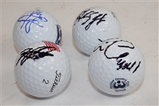 Hideki Matsuyama, Kevin Chappell, Hudson Swafford, & Rafa Cabrera-Bello Signed Golf Balls JSA ALOA