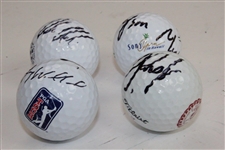 Gary Woodland, Tony Finau, Grayson Murray, & Adam Hadwin Signed Golf Balls JSA ALOA