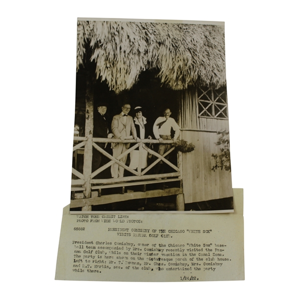 1922 President Comiskey White Sox Visits Panama Golf Club Wide World Photos Press Photo - Victor Forbin Collection