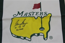 Gary Player Signed Undated Masters Garden Flag with Years Won & '52 Times' Notation